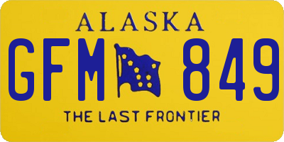 AK license plate GFM849