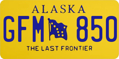 AK license plate GFM850