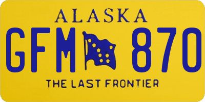 AK license plate GFM870