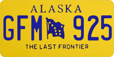 AK license plate GFM925
