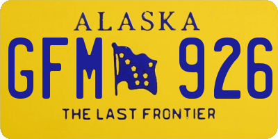 AK license plate GFM926