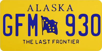AK license plate GFM930