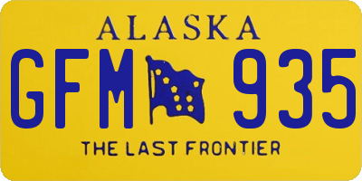 AK license plate GFM935