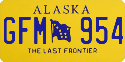 AK license plate GFM954