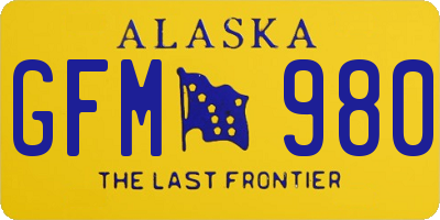 AK license plate GFM980