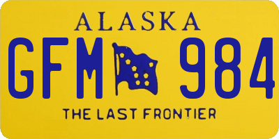 AK license plate GFM984