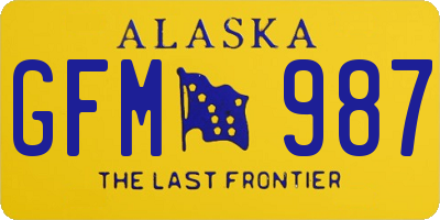 AK license plate GFM987