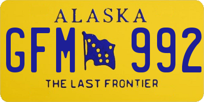 AK license plate GFM992