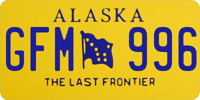 AK license plate GFM996