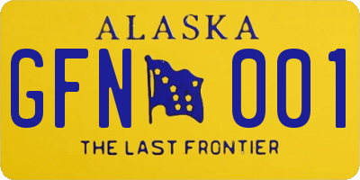 AK license plate GFN001