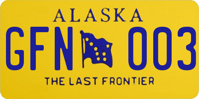 AK license plate GFN003