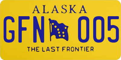 AK license plate GFN005
