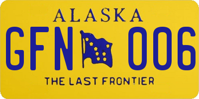 AK license plate GFN006