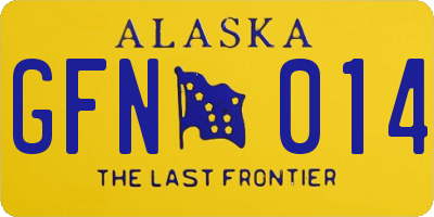 AK license plate GFN014