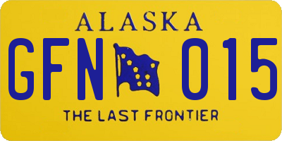 AK license plate GFN015