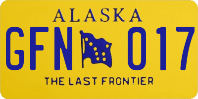 AK license plate GFN017