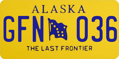 AK license plate GFN036