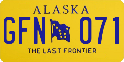 AK license plate GFN071