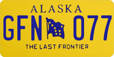 AK license plate GFN077