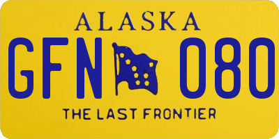 AK license plate GFN080