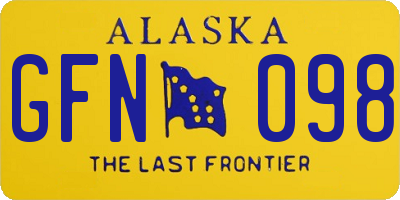 AK license plate GFN098