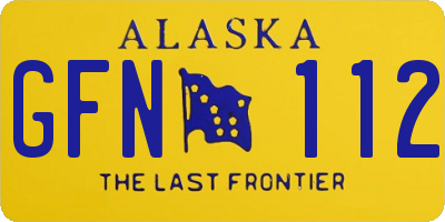AK license plate GFN112