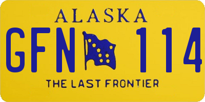 AK license plate GFN114