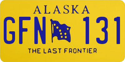 AK license plate GFN131