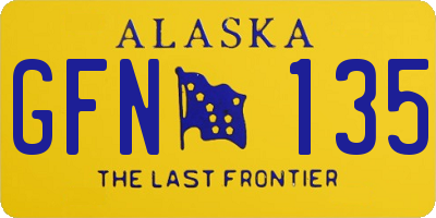 AK license plate GFN135