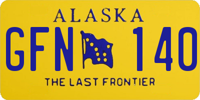 AK license plate GFN140