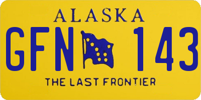 AK license plate GFN143