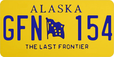 AK license plate GFN154