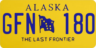 AK license plate GFN180