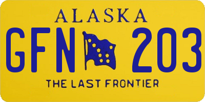 AK license plate GFN203