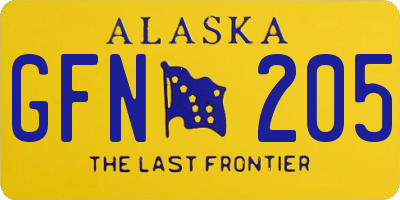 AK license plate GFN205