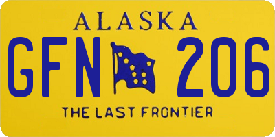 AK license plate GFN206