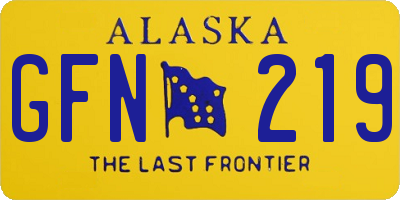 AK license plate GFN219