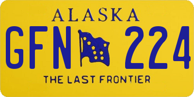 AK license plate GFN224
