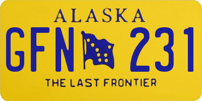 AK license plate GFN231