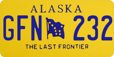 AK license plate GFN232