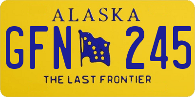 AK license plate GFN245