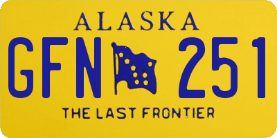AK license plate GFN251
