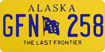AK license plate GFN258