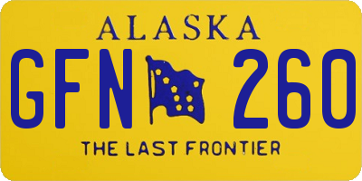 AK license plate GFN260