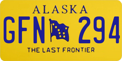 AK license plate GFN294