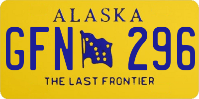 AK license plate GFN296