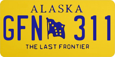 AK license plate GFN311