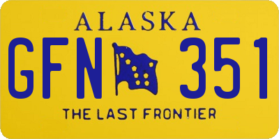 AK license plate GFN351