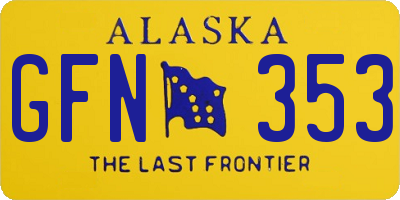 AK license plate GFN353