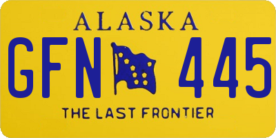 AK license plate GFN445
